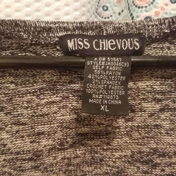 Miss Chievous grey sweater with cream lace detail - Picture 2 of 3